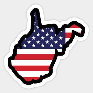 West Virginia State Shaped Flag Background Sticker